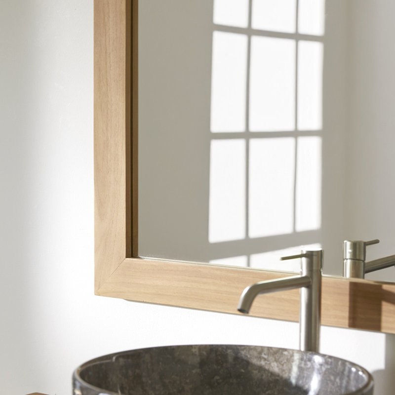 Tona Wood Wall Mirror, 90 cm H x 70 cm W x 2.5 cm D