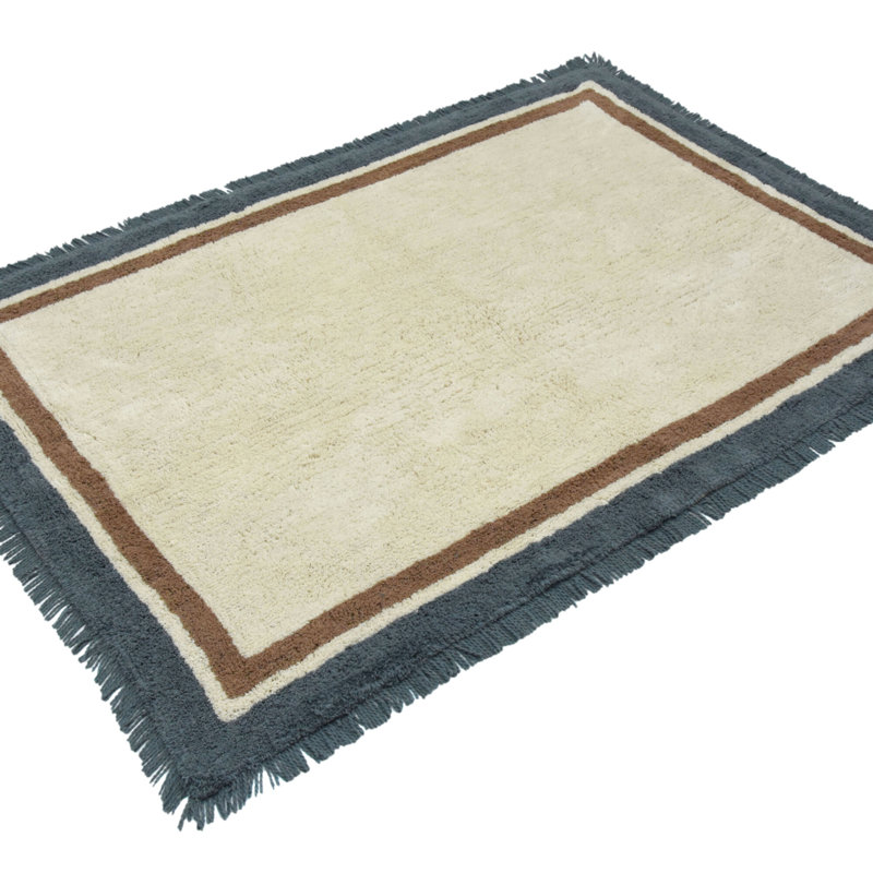 Adna Solid Colour Cotton Hand Woven Area Rug, Rectangle 200 x 290cm
