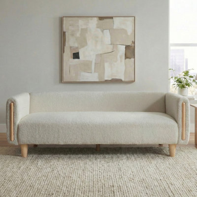 3-Seater Upholstered Sofa With Armrests