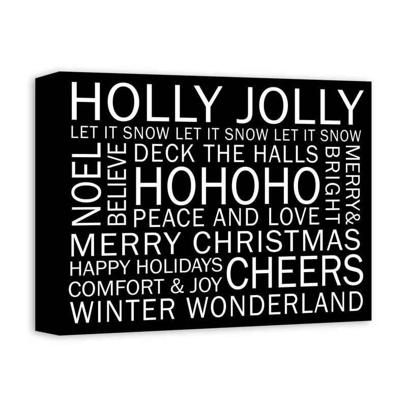 «Christmas Sayings», impression sur toile tendue, Noir, H 11 po x l 14 po x P 1,25 po
