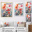 Coral Geraniums Garden Symphony III - Art mural sur toile floral et botanique-91384156-91384162