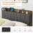 Bed Frame With 2 Storage Drawers And Charging Station, Rustic Linen Upholstered Platform Bedframe With Storage Headboard, No Box Spring Needed, Easy Assembly, Noise Free