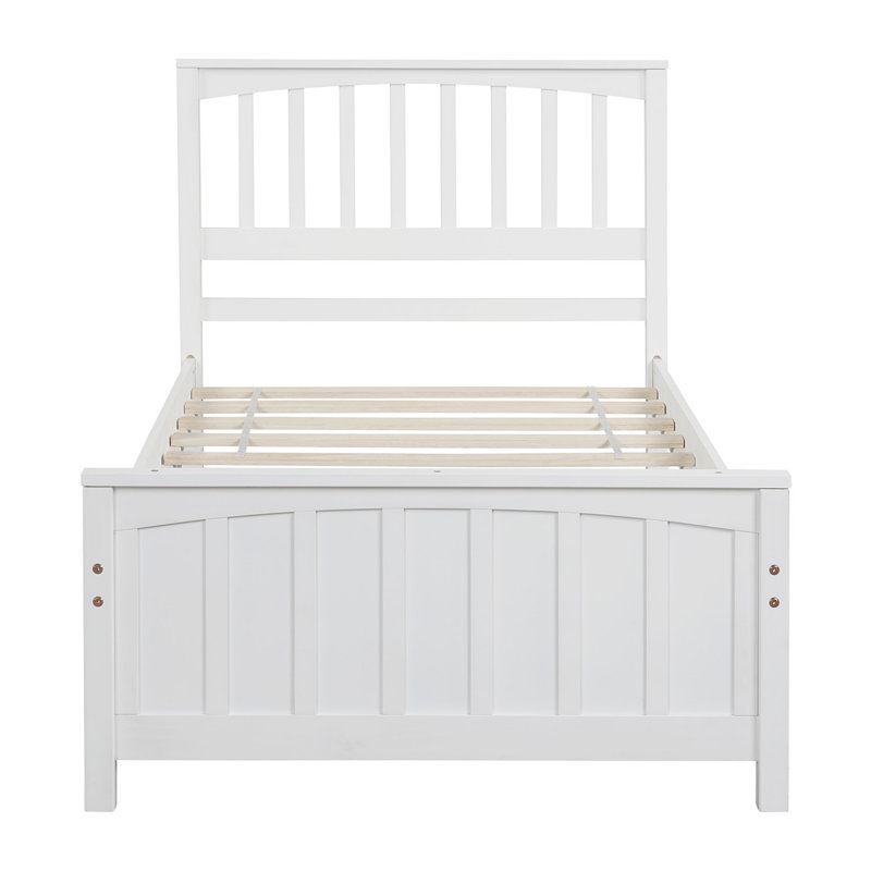 Lit plateforme en bois simple, blanc