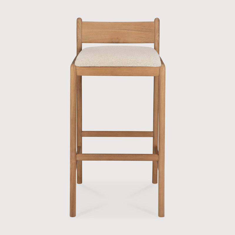 Jack outdoor bar stool - teak - Natural fabric, Natural