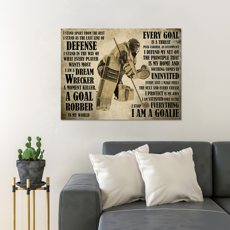 «Hockey Player Man», impression sur toile tendue, H 16 po x l 20 po x P 2 po