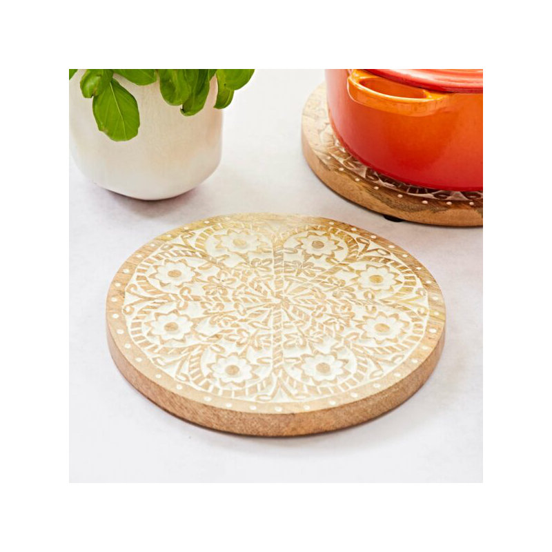 Wood Round 1 Piece Trivet
