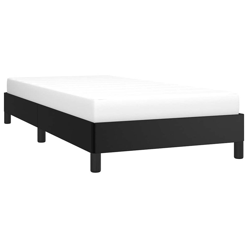 Structure de lit Strath vidaXL, base de lit tapissier en similicuir, sans matelas, Noir, Simple TG