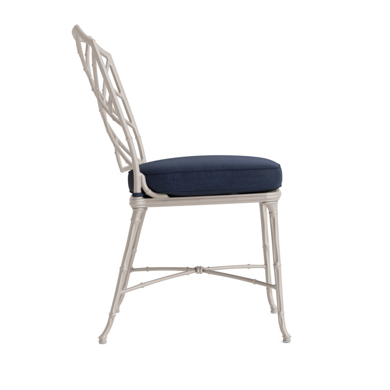Outdoor Dining Side Chair, Navy, Fusion Neptune, Dove Smooth