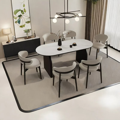 Vintage rectangular dining table and chair set