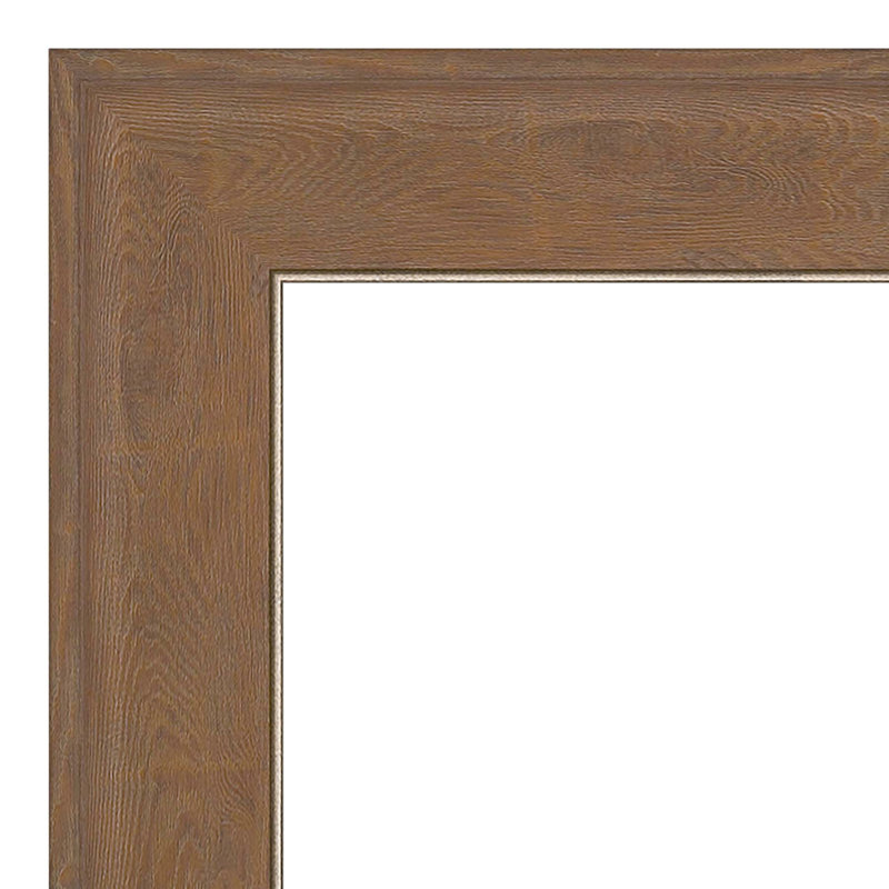 Alta Medium Brown Bathroom Vanity Non-Beveled Wall Mirror, 26.5" x 32.5"