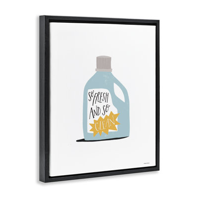 So Fresh & Clean Laundry Framed Floater Canvas Wall Art by Rachel Nieman