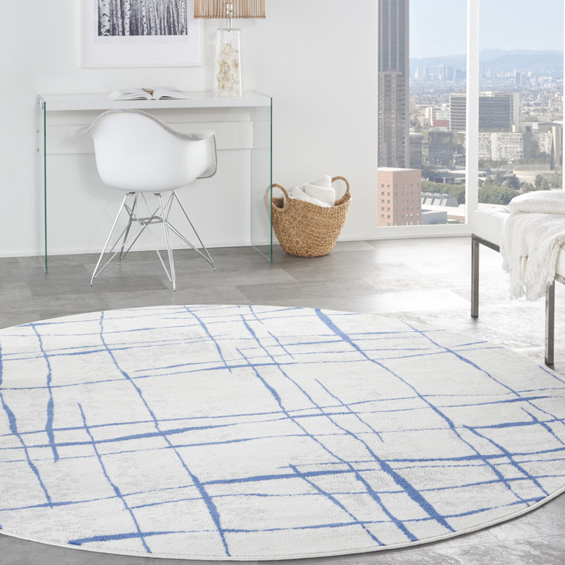 Abstract Indoor Rug, Round 8'