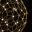 Luminaire suspendu sphérique DEL Spheris en laiton naturel-51668741