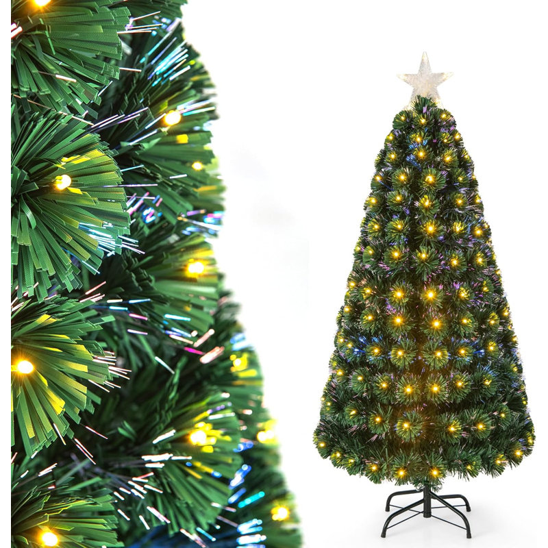 Lighted Artificial Pine Christmas Tree, 150cm H