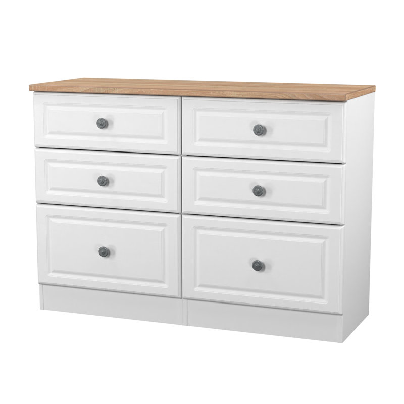 110cm W 6 - Drawer Chest of Drawers, White