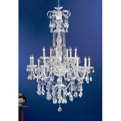 Lustre à plusieurs niveaux de style bougie 18 lumières Greiner