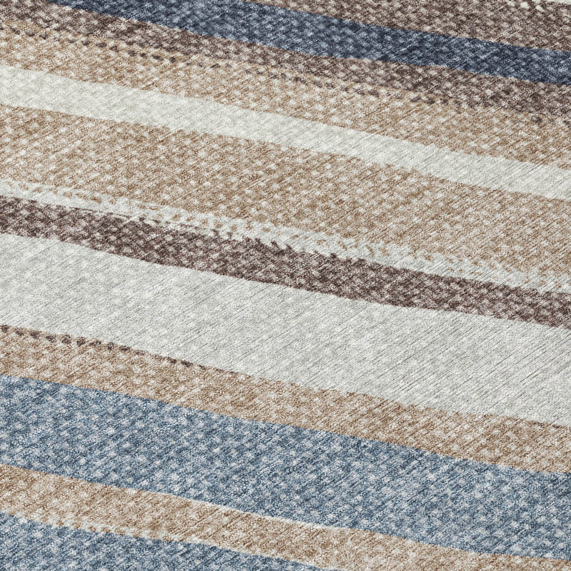 Machine Washable Indoor/Outdoor Jenning ACN2282 Stripes Rug, Rectangle 9' x 12'