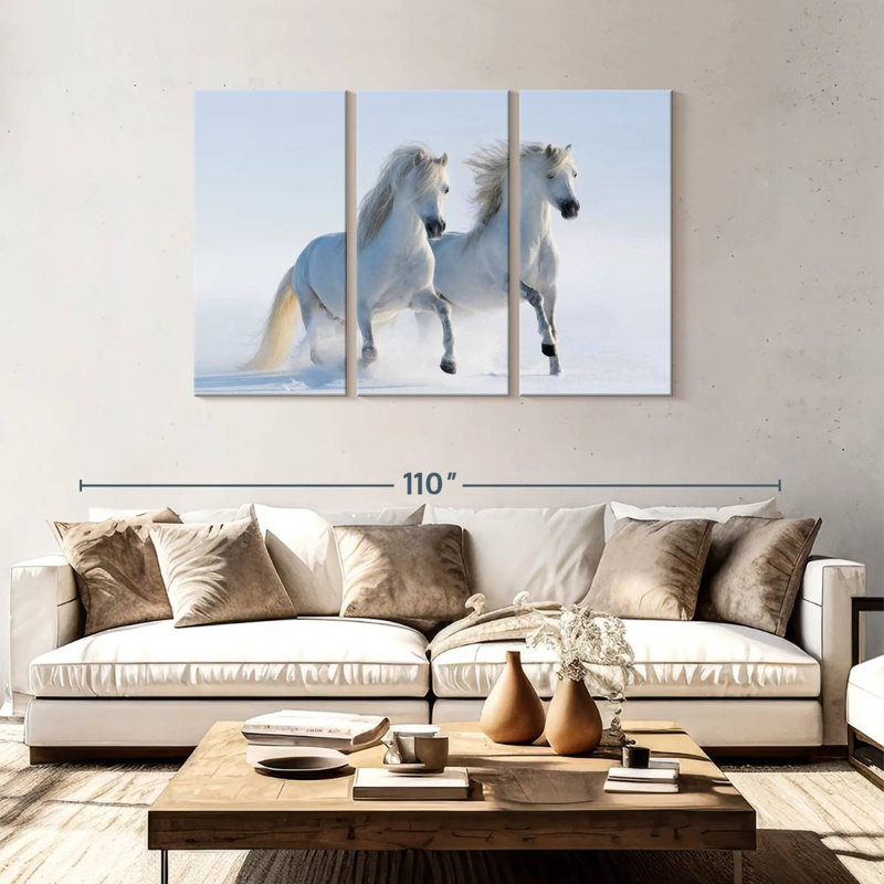 Brampt Snow White Horses, 48" H x 74" W