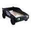 Lit simple moderne de style moderne de style Jeep rapide avec finition ultrabrillante veilleuses à DEL sur les phares, structure métallique, finition noire