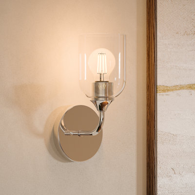 Applique murale 1 lumière avec abat-jour en verre transparent Ilia