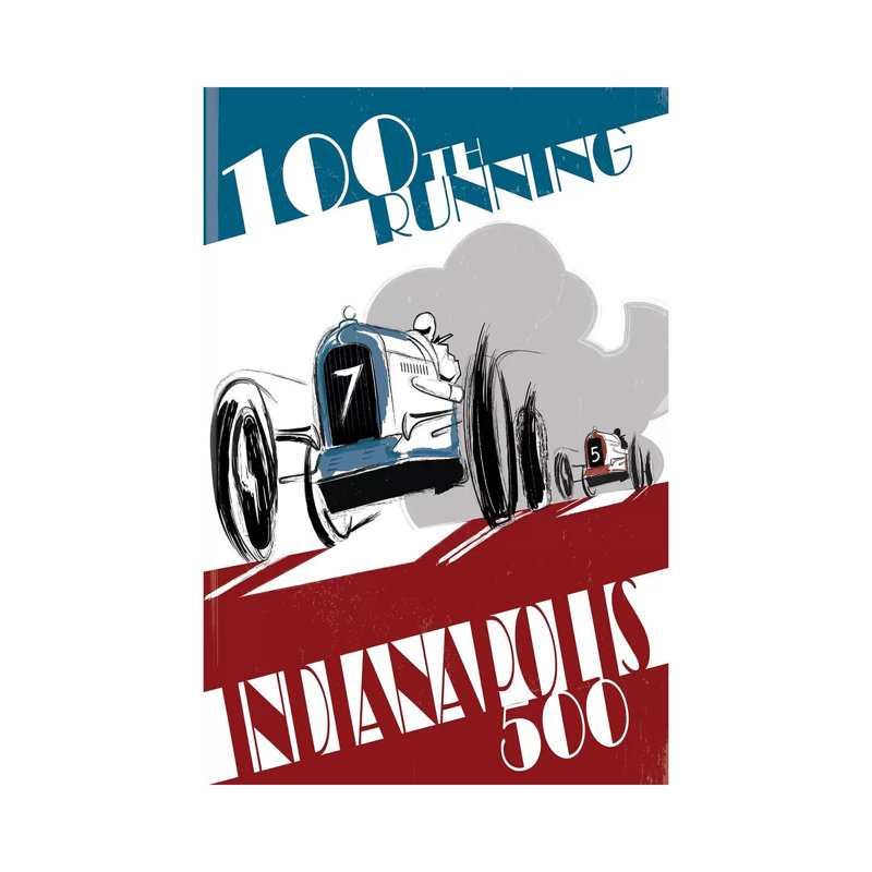 Impression graphique Indy 500 par Fly, Pas de tapis, H 60 po x l 40po x P 1,5 po, Toile tendue