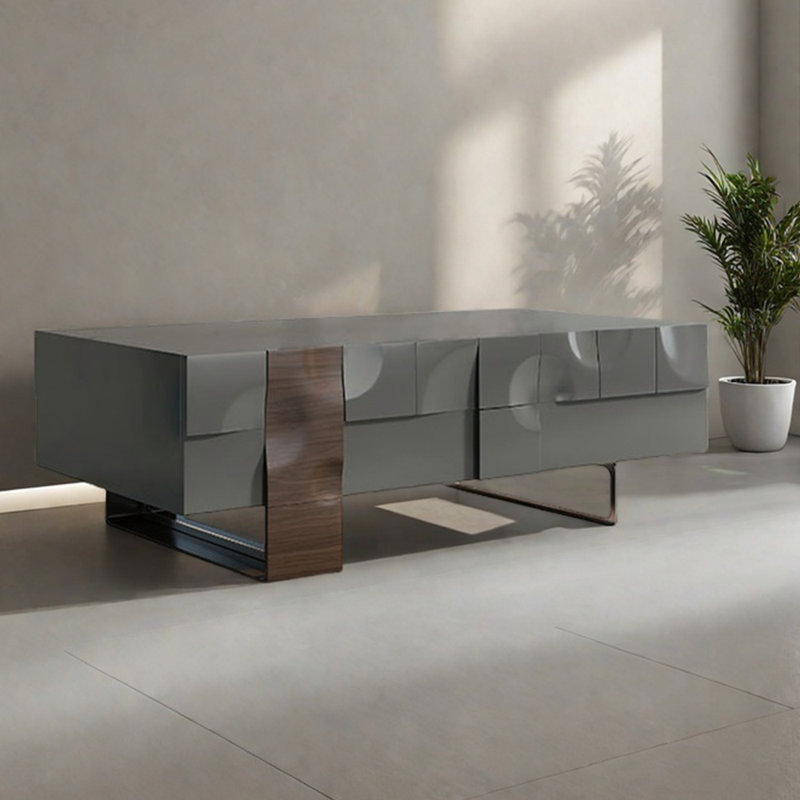 Solid wood creative design simple tea table, Gray, 17.72" H x 47.24" L x 23.62" W