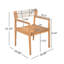 TABLE CRÉATIVE EN BOIS D'ACACIA TRESSÉ ET CHAISES EXTÉRIEURES AVEC ACCOUDOIRS, ADAPTÉE POUR LES PLACES DE DÉCORATION ET DE LOISIRS EXTÉRIEURS, ENSEMBLE DE 2 CORDES BLANCHIMENTES-1817134053