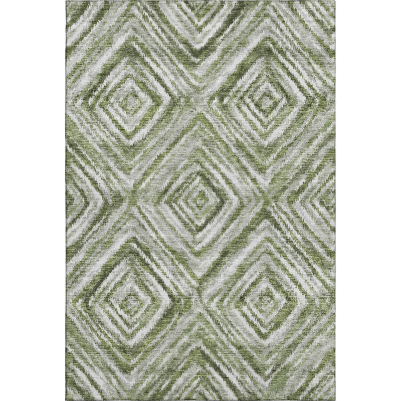 Premium Machine Washable Prisco Aloe Rug, Rectangle 2'6" x 3'10"