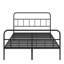 Structure de lit avec tête de lit et pied de lit Structure de lit plateforme en métal Toutes les lattes en métal supportent le rangement sous le lit Aucun sommier requis Assemblage facile