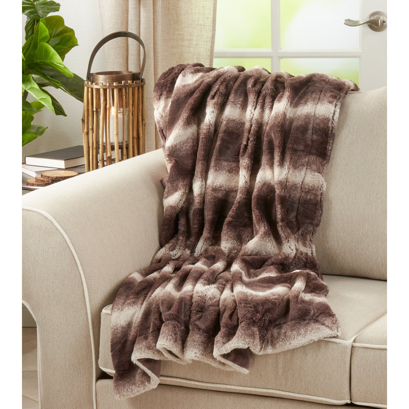 Sevan Collection Hand Woven Throw Blanket, Chocolate, 50" x 60"