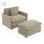 Canapé modulaire en velours côtelé avec assise très profonde, coussins à deux couches et repose-pieds mobile pour plus de confort et de flexibilité-477558560
