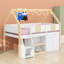 Lit mezzanine robuste avec escalier, armoires de rangement, tablettes et lumières DEL robustes-1249209403