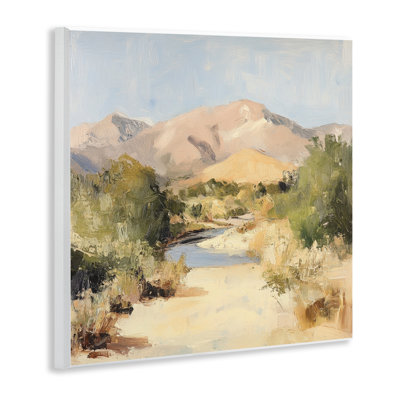 Plaque murale Beige Desert Mountain Stream, design par Petal Prints Design