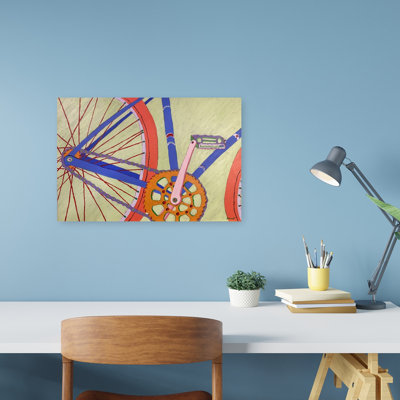 Blue Bike Colorful Retro Vibrant Wall Art