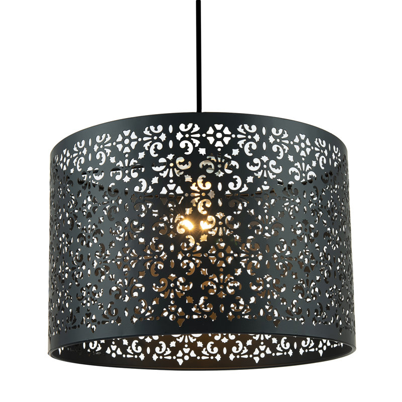 19cm H Metal Lamp Shade Black, 19cm H x 29cm D x 29cm W, Black