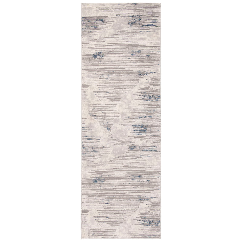 Ismael Abstract Ivory Area Rug, Runner 2'7" x 8'