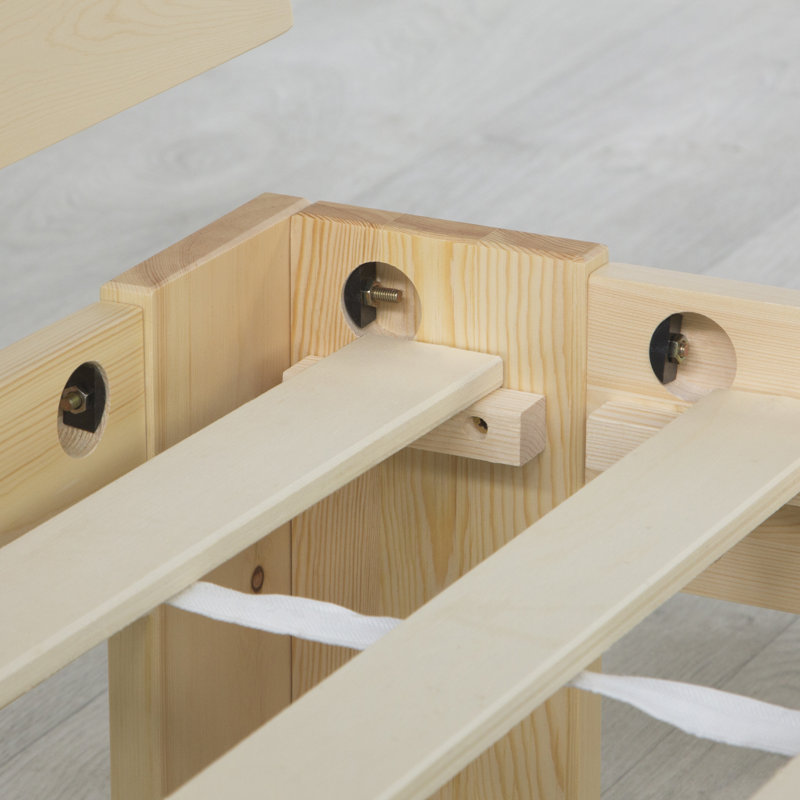 Mirielle Solid Wood Bed, 160 x 200 cm, Natural