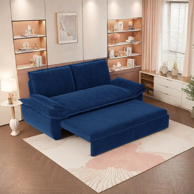 73.2" Queen Pull Out Sofa Bed, 3-in-1 Convertible Sleeper, Multi-Functional Loveseat Bed