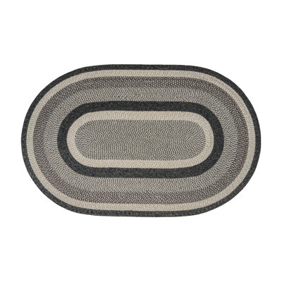  Oval Braided Jute Rug 45" H