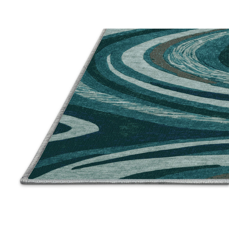 Tapis bleu lavable à la machine, Rectangulaire 8 pi x 12 pi