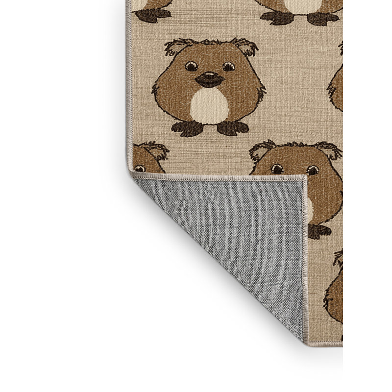 Washable Quokka Wildlife Area Rug, Rectangle 8' x 10'