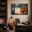 Art mural sur toile, "Masque à feuilles orange"-982344052