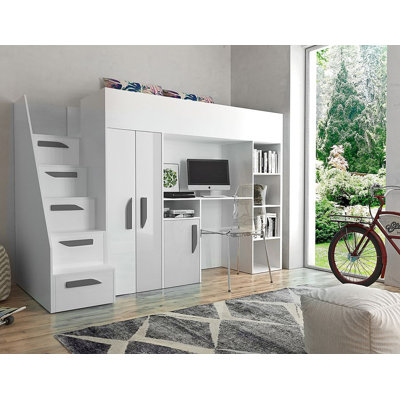 Farrar Storage Kids Bed with Desk