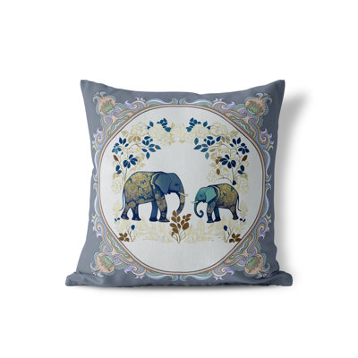 Housse et insert de coussin intérieur / extérieur en polyester Elephant Garden of Wonder