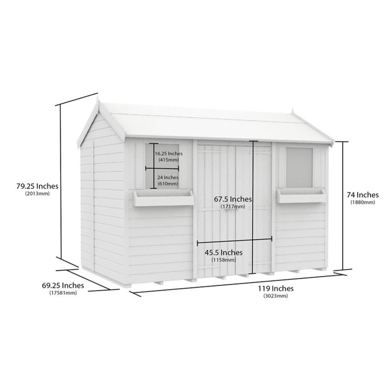 6ft x 10ft Apex Summer Shed