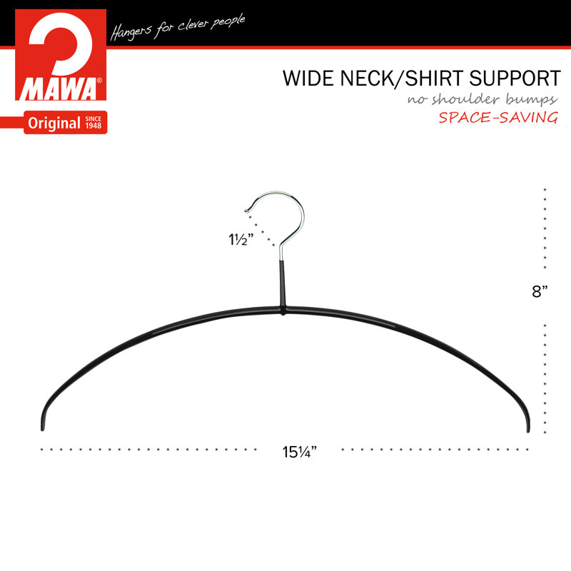 Black Ultra-Thin Non-Slip Steel Hangers, Set of 4