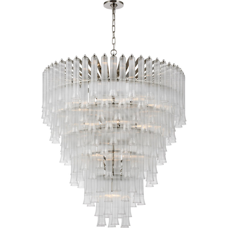 Julie Neill Lorelei X-Large Waterfall Chandelier, Polished Nickel