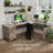 72W 3 Position Sit to Stand L Shaped Desk in Ash Gray-775468197