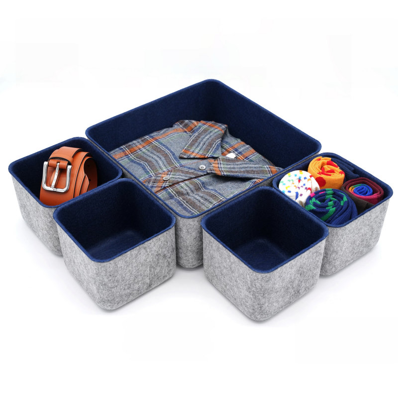 Anadela 4.3'' H x 10.2'' W x 10.2'' D Organizer Set, Navy