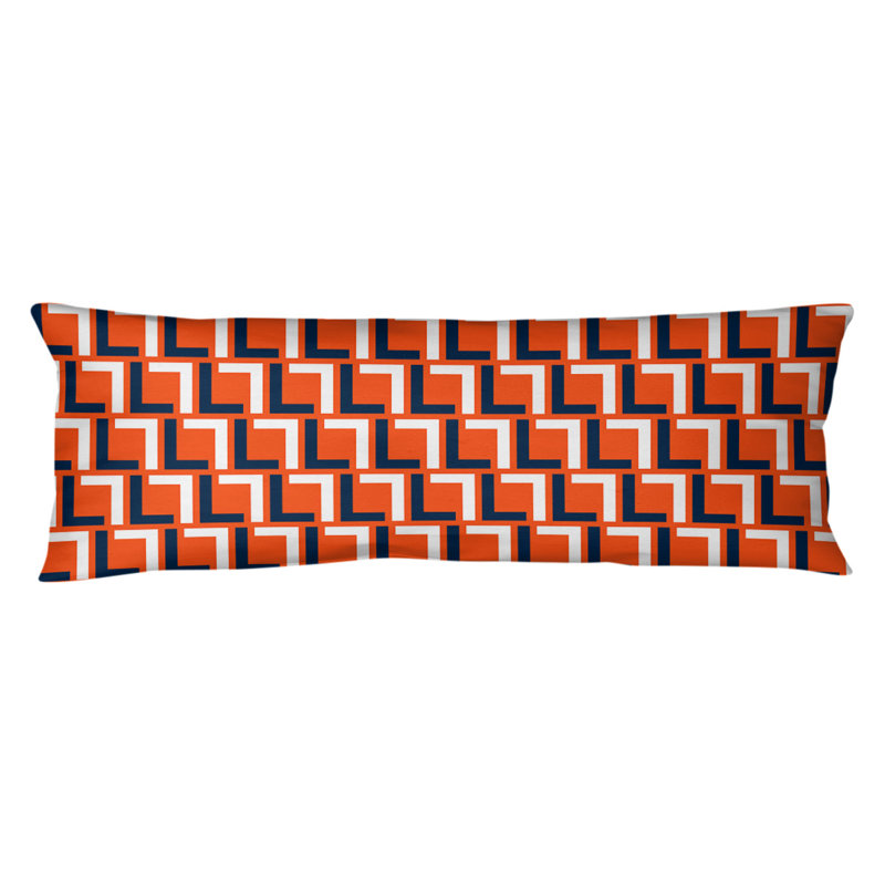 Polyester Medium Pillow, Microfiber, Orange/Blue/White